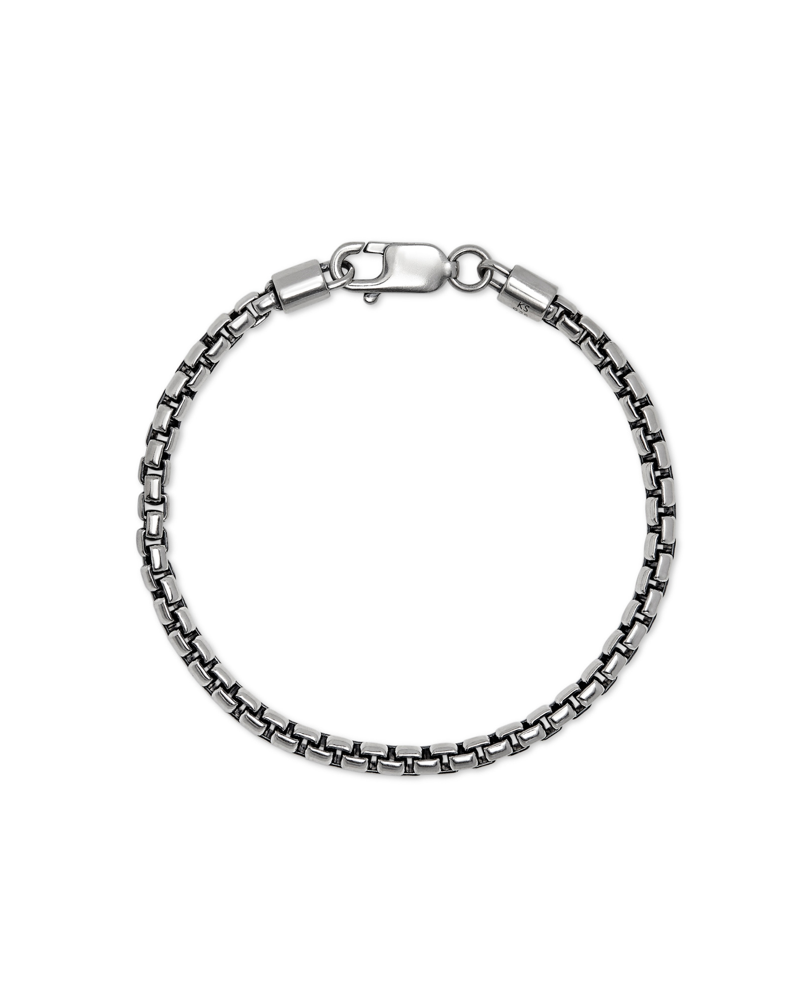 Beck Round Box Chain Bracelet in Oxidized Sterling Silver | Kendra